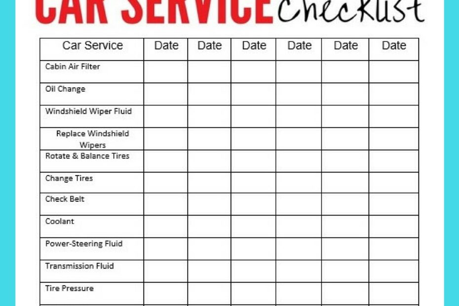 Car Service Checklist Title